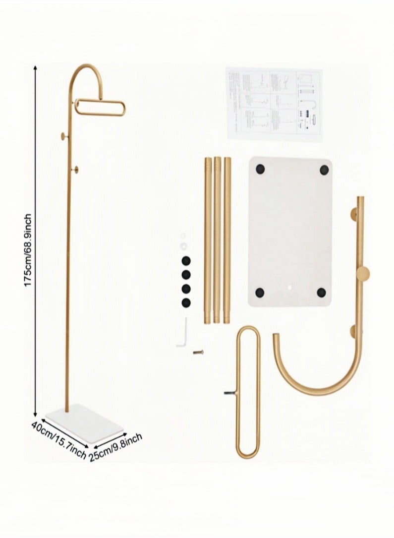 الكาน الملابس المستقل بالأساس من الرخام وبأقواس جانبية، منظم متعدد الاستخدامات بتركيب سهل للمدخل وغرفة النوم والمكتب - Image 2